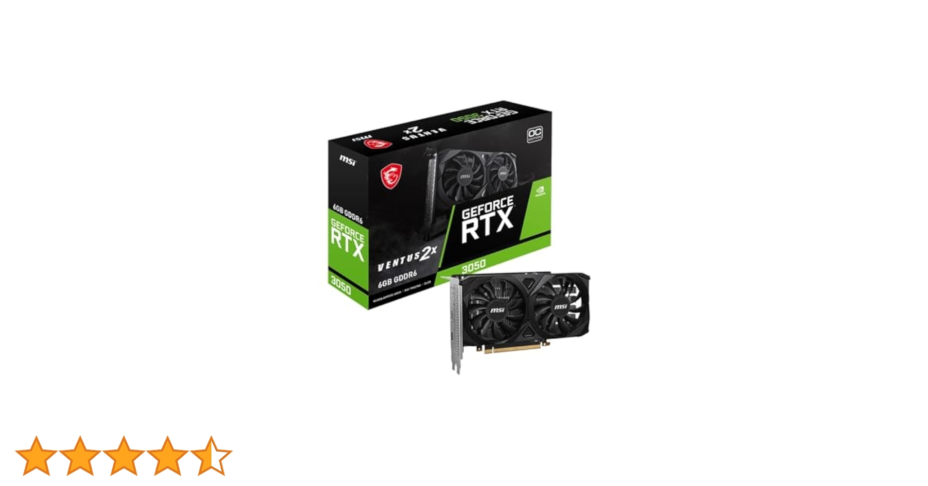 Amazon | MSI GeForce RTX 3050 VENTUS 2X 6G OC (6GB GDDR6/PCI